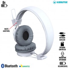 Headphone Bluetooth K3X Kimaster - Branco